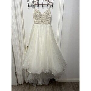 Wtoo Wedding Dress Gown Fashion Style White Cream Bride Long Lace Skirt Sz 12